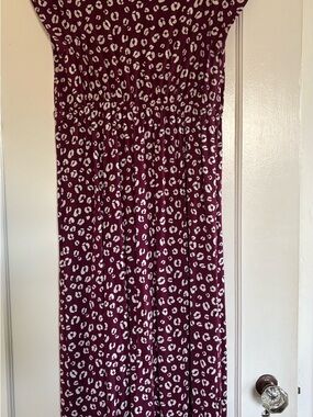 Isabel Maternity by Ingrid & Isabel Wine and White Leopard Print Maxi Skirt